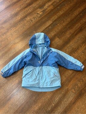 Hanna Andersson 2-in-1 Light & Dark Blue Hooded Coat 130